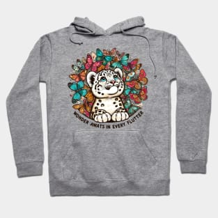 "Enchantment in Bloom" Snow Leopard Cub Hoodie